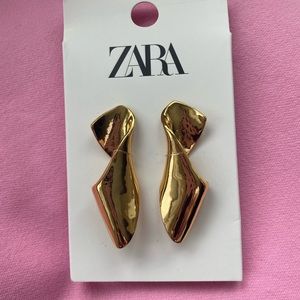 Zara fierce gold and bold twisted earrings.